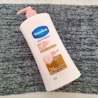 วาสลีน เฮลธี้ ไบรท์ เอสพีเอฟ 24 พีเอ++ โลชั่น Vaseline Healthy Bright SPF 24 PA++ Sun+Pollution Protection Lotion 500มล.