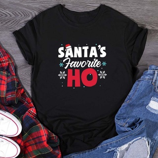 Santas Favorite Ho Funny Christmas Tees New Women hirt Cool Letters ed Casual Cotton t Sleeve Tee Tops Xmas