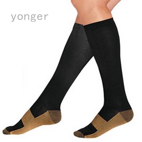 ราคาNew Miracle Copper Socks Anti Fatigue Compression black UNISEX without box