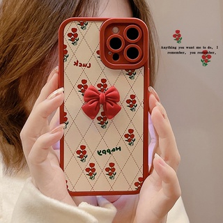 เคสโทรศัพท์มือถือ ลายดอกไม้ โบว์น่ารัก สําหรับ Apple Iphone 12 8p xr 11 12 13 xsmax 13promax XS