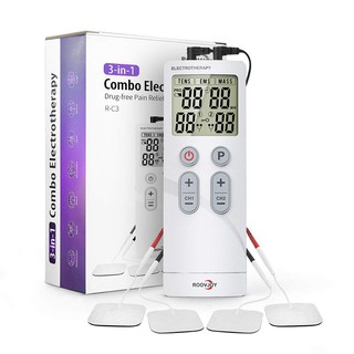[Powerful] Rechargeable Massager Portable TENS Unit EMS Muscle Stimulator Electrotherapy Electrode Stimulation Urut 3-In-1 Combo Back Shoulder Chronic Pain Relief
