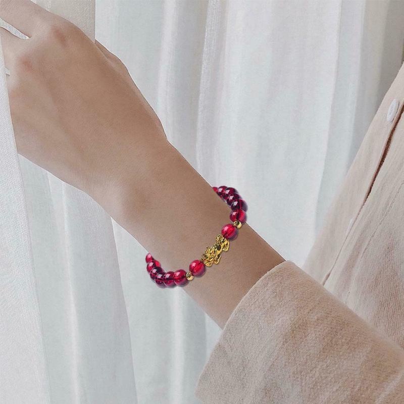สร้อยข้อมือ ลูกปัดหินออบซิเดียน เสริมฮวงจุ้ย นําโชค สีดํา สีทอง สําหรับผู้หญิง และผู้ชาย มี 19 แบบ