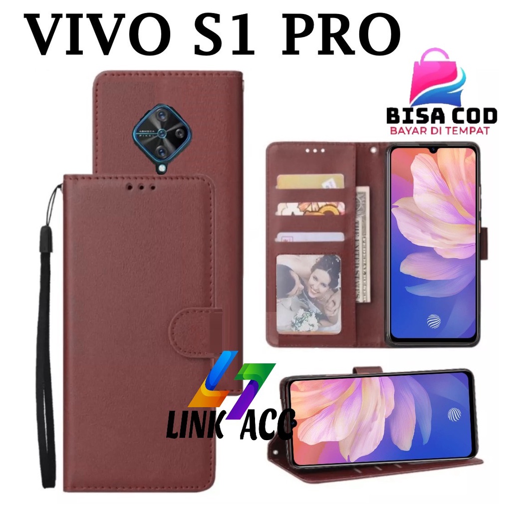 VIVO S1 PRO FLIP LEATHER CASE PREMIUM-FLIP WALLET CASE LEATHER สําหรับ VIVO S1 PRO - WALLET CASE-FLI