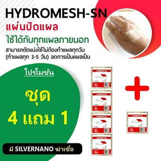 ชุดแผ่นปิดแผลฆ่าเชื้อไฮโดรเมช HydroMesh-SN 4 แถม 1 เหมาะสมกับทุกแผล สมานแผลเร็ว มีฆ่าเชื้อ ถูก ดี ลอกไม่เจ็บ