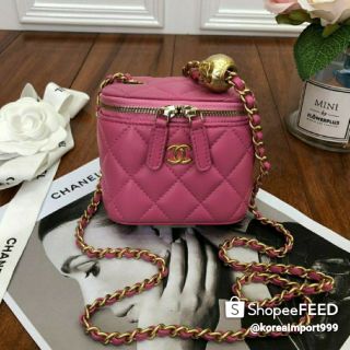 Chanel Pink Classic Box Small With Chain