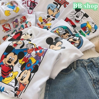 เสื้อยืดคอกลม แขนสั้น ผ้าฝ้าย พิมพ์ลาย Donald Duck Micky Minnie แฟชั่นสําหรับเด็กผู้ชาย และเด็กผู้หญิง จํานวน 1 ชิ้น