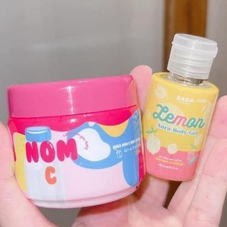 เจลเลม่อนออร่าบอดี้เจล 🍋 lemon body gel เลม่อน เจล RADA 35ml Nom C lotion /โลชั่นนมซี แบรนด์ รดา100 g.(1ปุก)