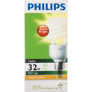 Philips หลอดประหยัดไฟ E27 cap 32W แสงทอง