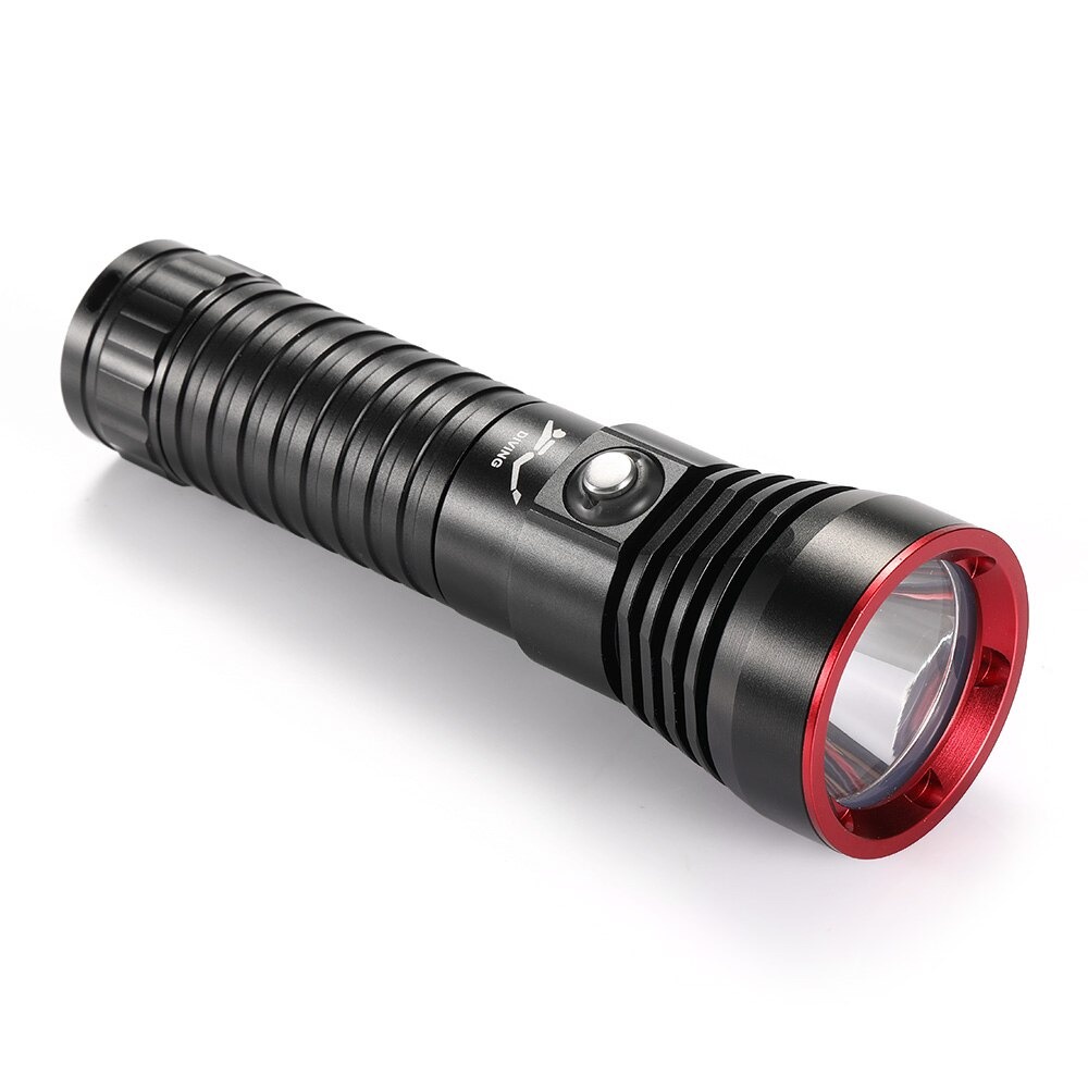ไฟฉาย XHP70.2 ไฟฉายส่องใต้น้ำ ไฟฉายดำน้ำ Diving Underwater 100M Waterproof LED White/Yellow พร้อมแบต