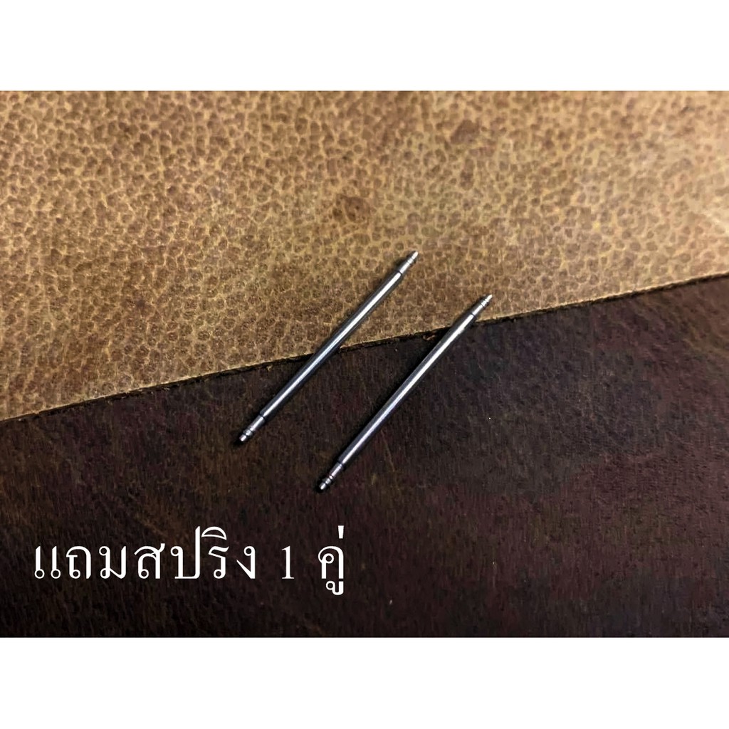 More Leather สายนาฬิกาหนังแท้ 100% สายนาฬิกาแฮนด์เมดสไตล์วินเทจ แถมฟรีสปริง1คู่ ขนาด18mm,20mm,22mm,24mm
