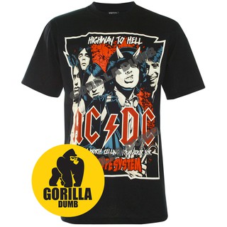 Gorilladumb เสื้อยืดลายวงดนตรี AC DC Thunderstuck สีดำ