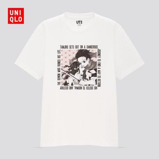 เสื้อยืดผ้าฝ้ายพรีเมี่ยม Uniqlo Ut Manga เสื้อยืดแขนสั้นพิมพ์ลาย ( Demon Slayer Series ) ( 437263