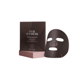 [12.12 ซื้อ 1 ฟรี 2] HER HYNESS INSTANT GLOW BLACK MASK 7 SHEETS เฮอ ไฮเนส แบล็คมาส์ก เพื่อผิวโกลว์ใส 7 แผ่น