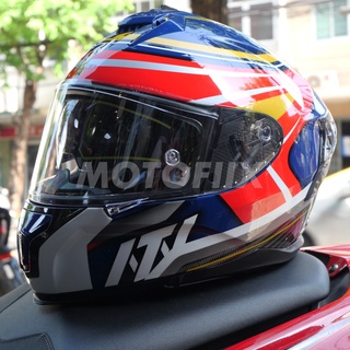 หมวกกันน็อคเต็มใบ NTN SM961-S Spidy Metallic Red Blue Golden