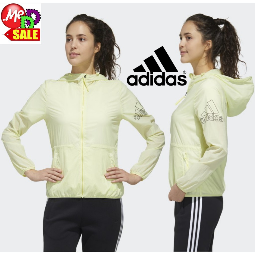 Adidas - ใหม่ เสื้อแจ็คเก็ตมีฮู้ดกันลม สำหรับใส่ออกกำลังกาย ADIDAS WIND JACKET FT2885 FL1854