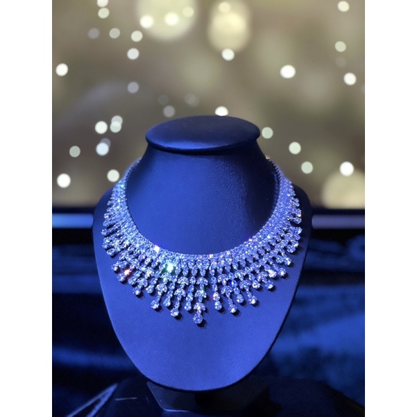 สร้อยคอเพชร Cubic Zirconia สร้อยคอเพชรสวิตช์ สุดหรูหรา