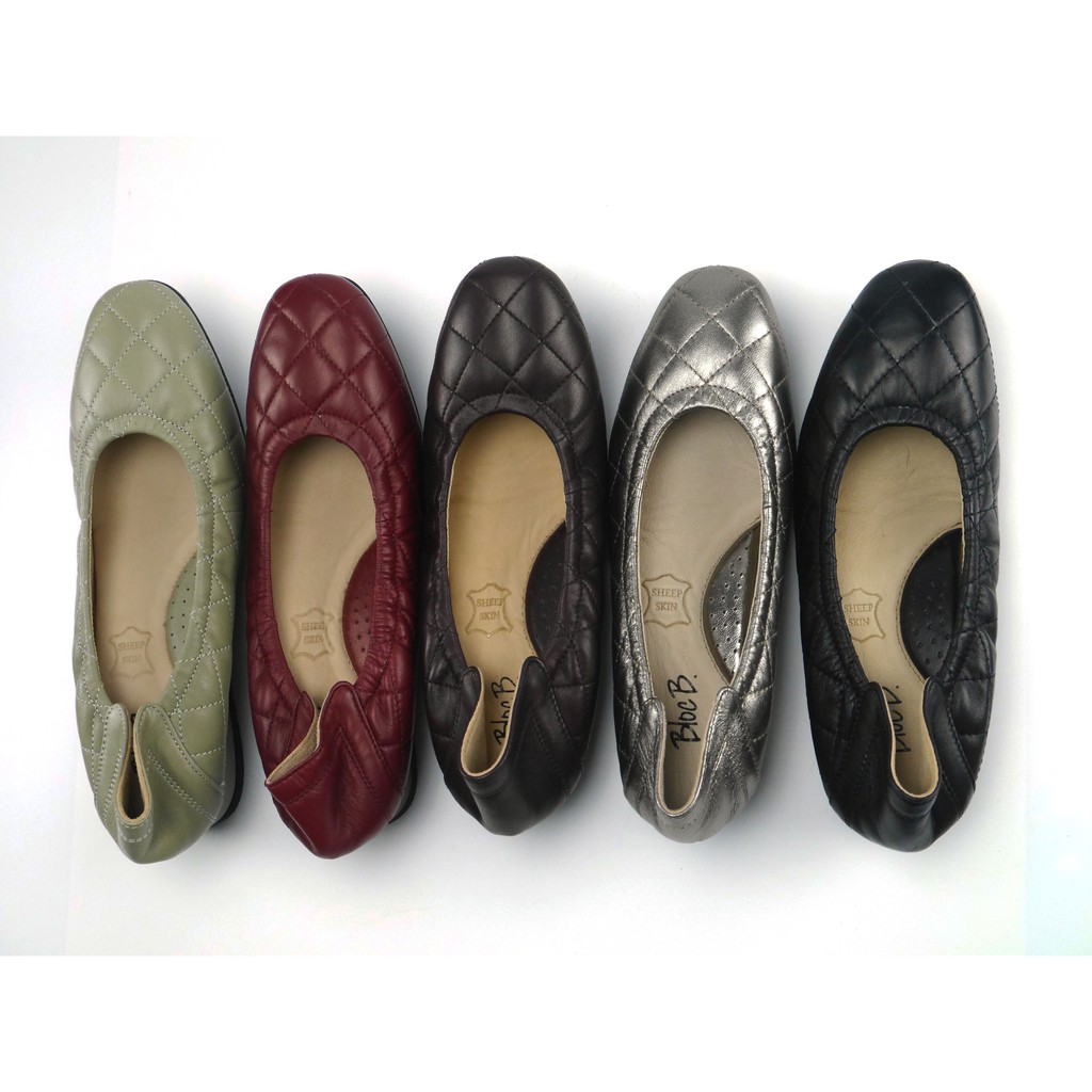 [PRE-ORDER] ]Bloc B. EMMA MADISON - 1 inch heels quilted ballet style shoes