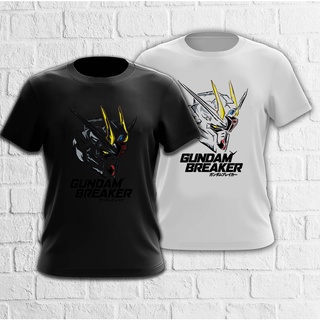 Mashoo การ์ตูนหุ่นยนต์ญี่ปุ่น GUNDAM BREAKER พิมพ์กราฟิกเสื้อยืดสีดําสีขาวหลวมเสื้อเชิ้ต unisex y39