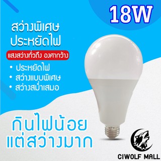 หลอดไฟ BLUB SLIM LED 18W ใช้ไฟฟ้า220V ใช้ไฟบ้าน หลอดไฟขั้วเกลียว E27 Tenmeet Daylight