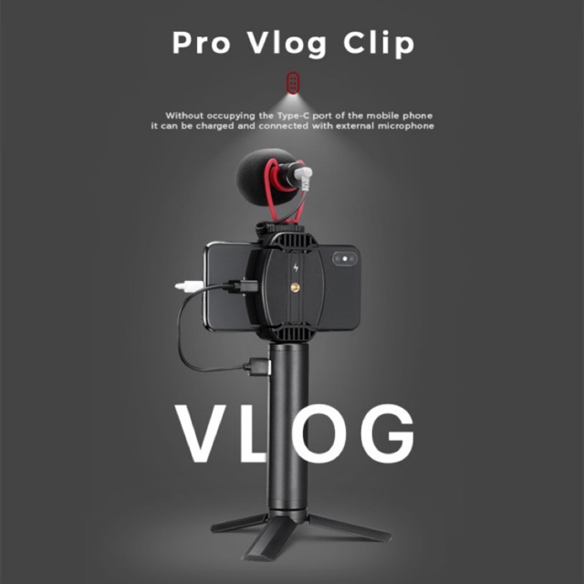 ULANZI ST-13 Wireless Type-C Charging Mobile Phone Clip Portable Vlog Tripod Bracket 1/4 Interface V