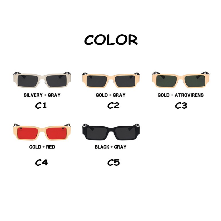 แว่นกันแดด ทรงสี่เหลี่ยม กรอบโลหะ ขนาดเล็ก กัน UV400 สไตล์ฮิปฮอป คุณภาพสูง - รูปที่ 4