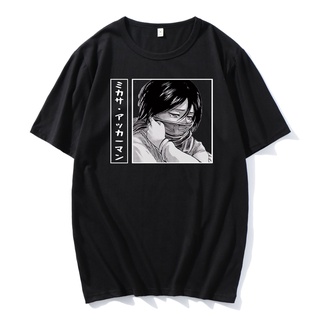 เสื้อผ้าผชเสื้อยืดแขนสั้น คอกลม พิมพ์ลายอนิเมะ Mikasa Ackerman Attack on Titan แฟชั่นฮาราจูกุ สําหรับผู้ชาย และผู้หญิงS-