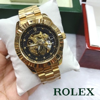 นาฬิกา ROLEX ระบบออโตเมตริก ฝาหลังเปลือยโชว์เครื่อง- ขนาดหน้าปัด 40 mm🎉 สินค้า มีถ่านสำรอง ผ้าเช็ด ถุงผ้า แถมให้นะคะ