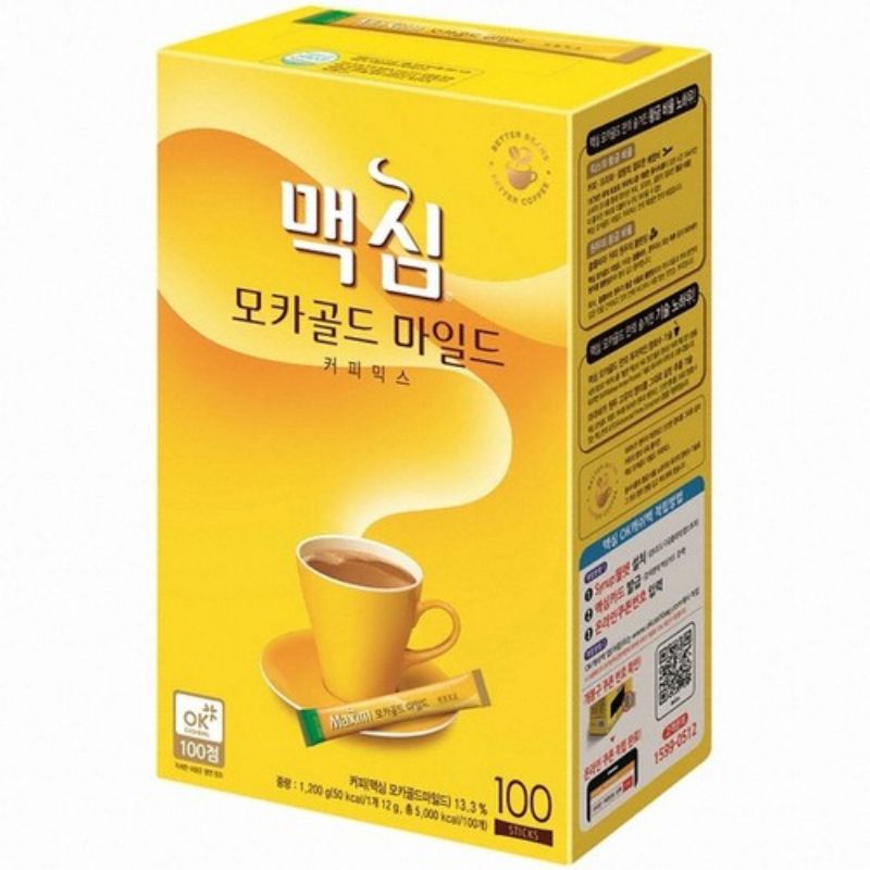 맥심모카골드 Maxim Mocha Gold กาแฟสำเร็จรูป 3 in 1กาแฟสำเร็จรูป ตัวฮิตจากเกาหลีมี 1 ขนาดให้เลือกขนาด 100 ซอง