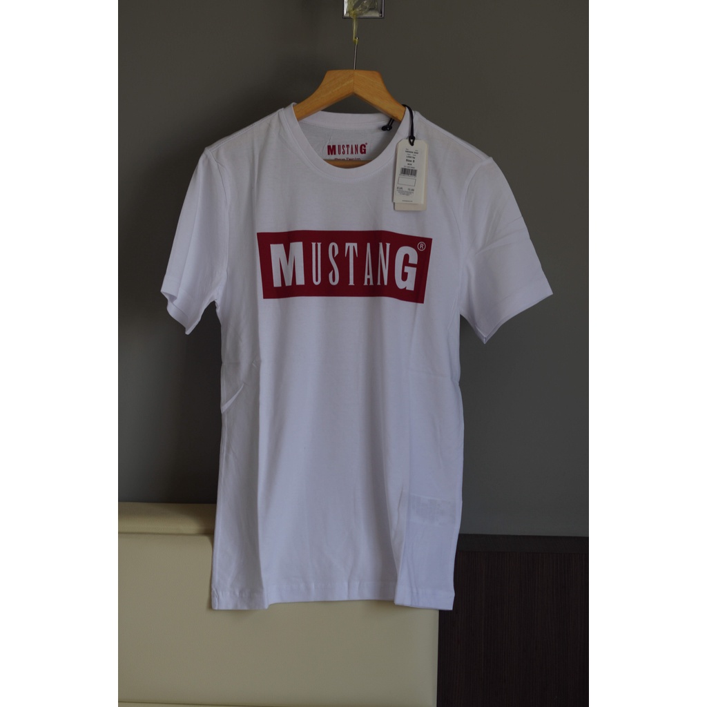 Mustang Alex C Print UK Size S Regular fit ผ้าคอตตอน 100% สีขาว