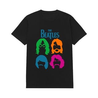 เสื้อยืด พิมพ์ลายวงร็อคแอนด์โรล The Beatles สีดํา และสีขาว