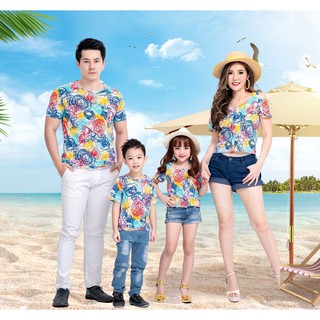 ชุดครอบครัว ชุดแม่ลูก Tropical Zen เสื้อผ้าครอบครัว เสื้อยืด คู่รัก ทีม Family Outfit ไปทะเล