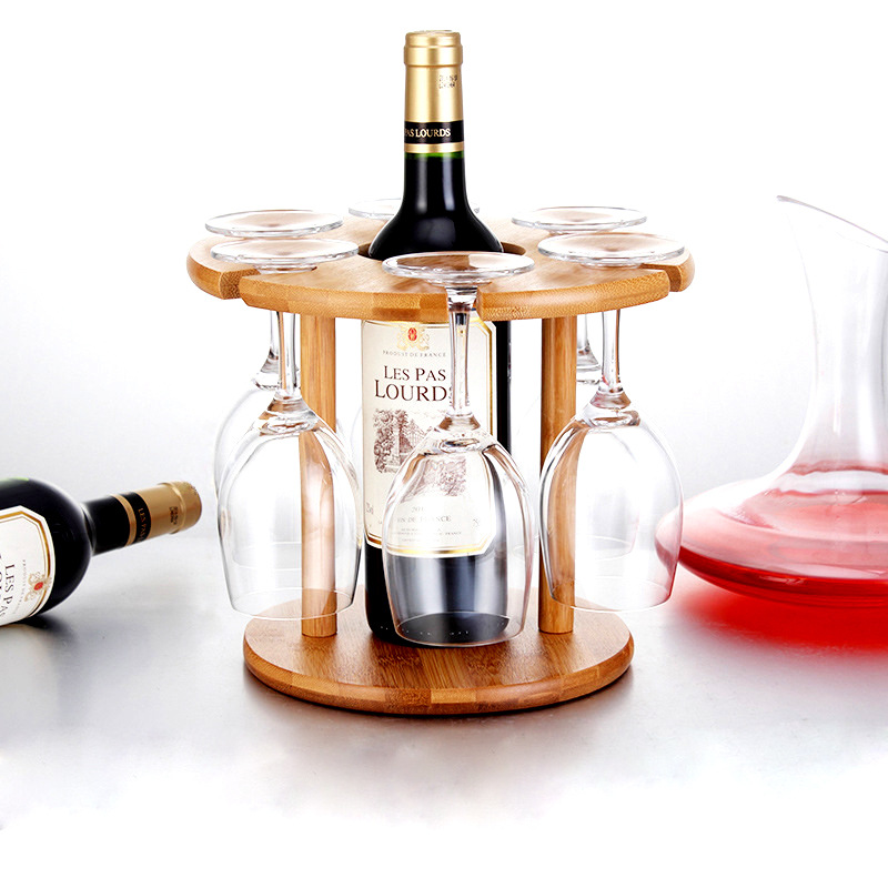European solid wood creative upside-down wine glass shelf home bar high-foot glass water glass wine hanging ornaments