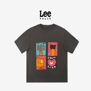 Leefalle เสื้อยืดคอกลม ทรงหลวม ลายการ์ตูนญี่ปุ่น แฟชั่นฤดูร้อนS-5XL