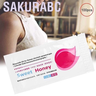 Sakurabc 100 ชิ้น HCG แถบทดสอบการตั้งครรภ์ก่อนกําหนด ปัสสาวะ กระดาษตรวจจับการตั้งครรภ์ สําหรับผู้หญิง