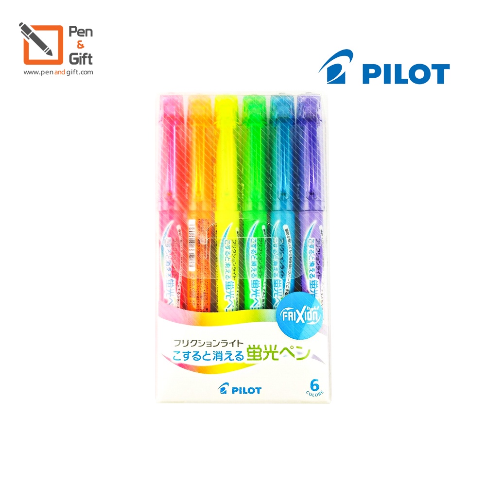 6 Colors Set Pilot FriXion Light Highlighter Erasable – เซ็ต 6  สี ปากกาเน้นข้อความลบได้ Pilot Frixion Light[Penandgift]