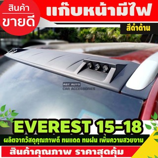 แก๊บหลังคามีไฟ LED ชุดแต่งบนหลังคา สีดำด้าน FORD EVERST 2015-2018 รุ่นมีราวหลังคา A