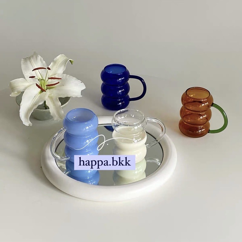 พร้อมส่ง💖 มาใหม่ แก้วห่วงยาง แก้วน้ำสไตล์เกาหลี Happa.bkk