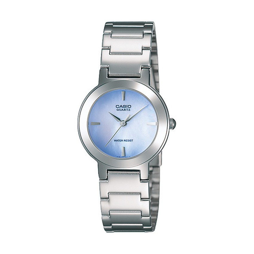 Casio นาฬิกาข้อมือผู้หญิงระบบเข็ม-สีเงิน-น้ำเงิน รุ่น LTP-1191A-2ADF-silver