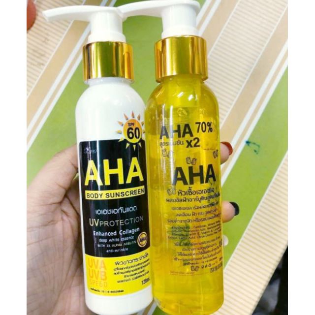 AHA 70% by Saruta ต้นตำหรับของแท้💯 สัปปะรด 120ml.  สูตรเข้มข้น x2 หัวเชื้อเอเอชเอ ผสม อัลฟ่าอาร์บูติน