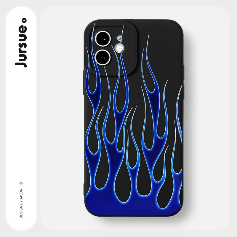JURSUE เคสไอโฟน เคสสีดำแปลกๆขอบเหลี่ยมกันกระแทกซิลิโคนนุ่ม เคสโทรศัพท์ Compatible for iPhone 16 15 14 13 12 11 Pro Max SE 2020 X XR XS 8 7 Plus พลัส Y2386
