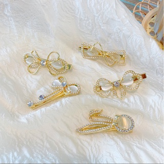 &lt; Yannes &gt; Cute rhinestone rabbit hair clip opal hair clip girl side clip bangs clip duck beak clip