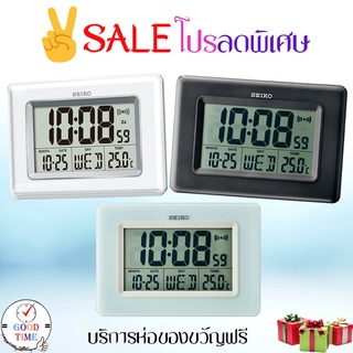 นาฬิกาปลุก ดิจิตอล Seiko Digital Clock รุ่น QHL058W,QHL058K,QHL058L นาฬิกาแขวนผนังพร้อมขาตั้ง