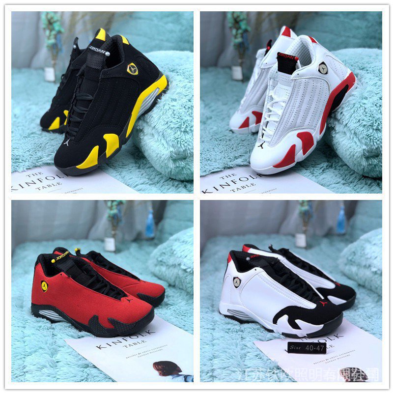 Jordan 14 hotsell rojo con blanco