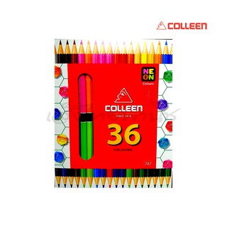 ดินสอสี สีไม้ 2 หัว 18 ด้าม 36 สี คอลลีน Colleen