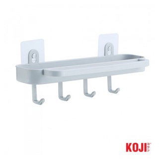 KOJI DIY ชั้นวางพร้อมตะขอติดผนัง รุ่น 2EXC008-GY ขนาด 12x31.5x8 cm. สีเทา