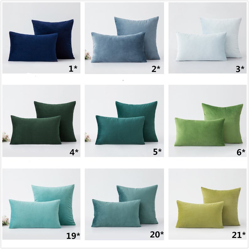 <COD>ปลอกหมอน ผ้ากํามะหยี่ สีฟ้า 30×50.ปลอกหมอนอิง สองด้าน สําหรับตกแต่งบ้าน โซฟา รถยนต์ ออฟฟิศ