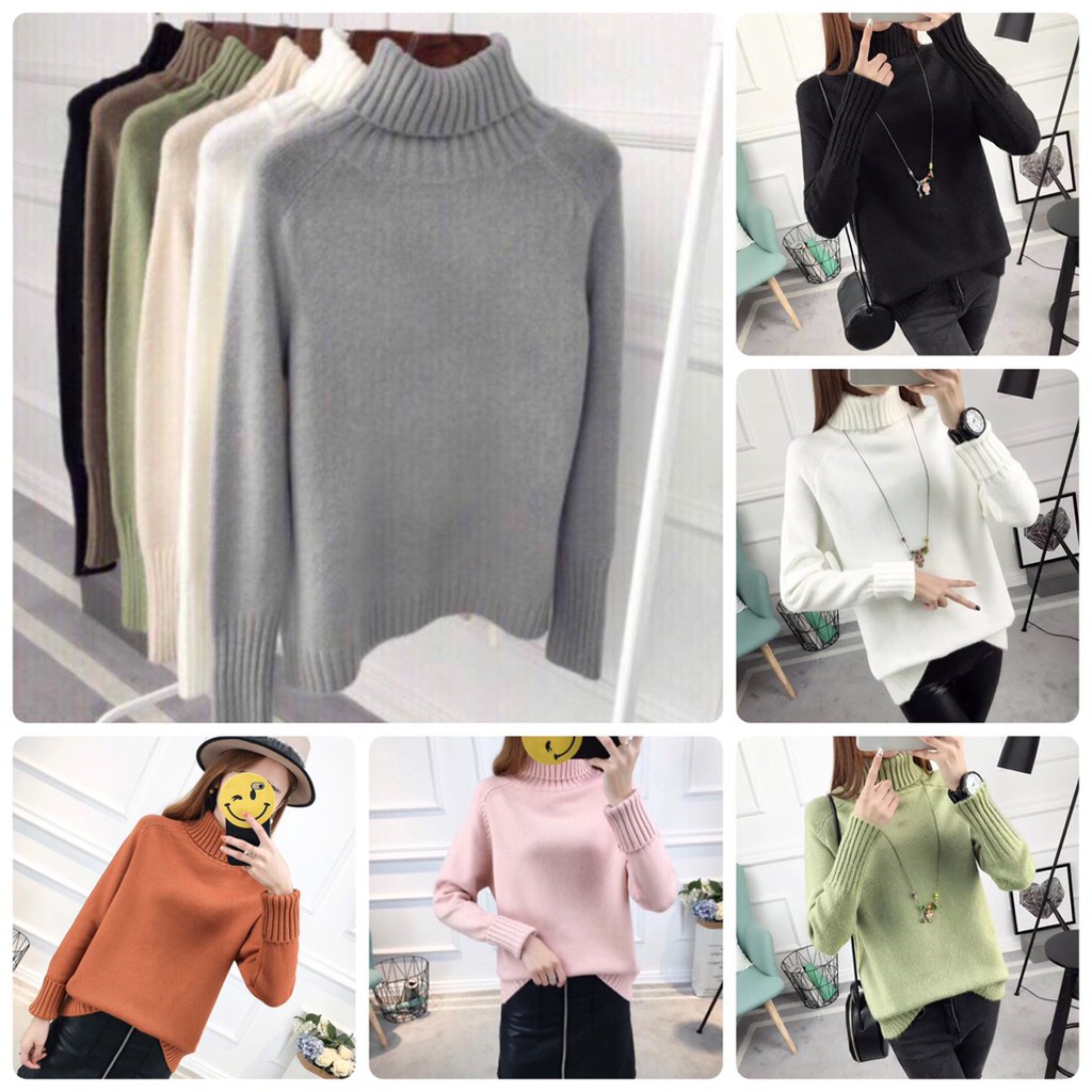 เสื้อไหมพรม กันหนาว สไตล์เกาหลี เนื้อผ้าเกรด A พร้อมส่ง 10 สี
