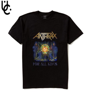 T-shirt Anthrax เสื้อยืดผ้าฝ้าย แขนสั้น พิมพ์ลายการ์ตูนอนิเมะ เพลง nascar สไตล์วินเทจย้อนยุค โอเวอร์ไซซ์ สําหรับผู้ชาย แ