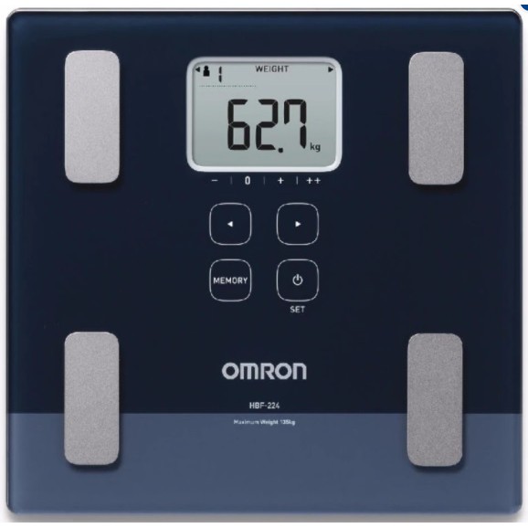 เครื่องชั่งน้ำหนัก วิเคราะห์ไขมัน OMRON รุ่น HBF-224 แสดงค่า BMI, BODY AGE (รับประกันศูนย์)