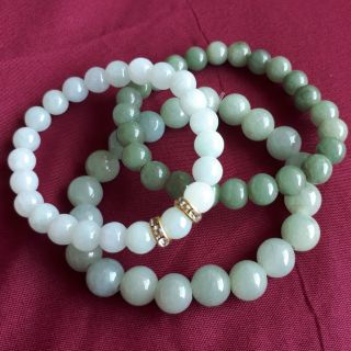 Sale!หยกพม่าแท้ JadeiteTypeA ธรรมชาติ ไม่มีการปรับปรุงสี สร้อยข้อมือ